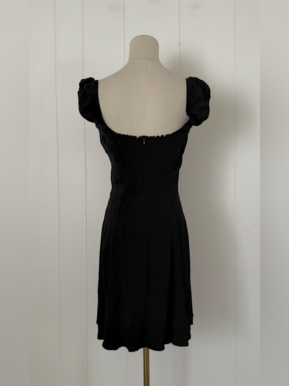 Reformation Isolde Mini Skater Dress Size 6 Black - Picture 5 of 9